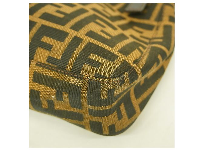 Borsa Fendi Zucca in nylon e canvas Marrone - vista 6