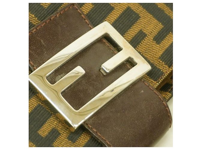 Borsa Fendi Zucca in nylon e canvas Marrone - vista 8