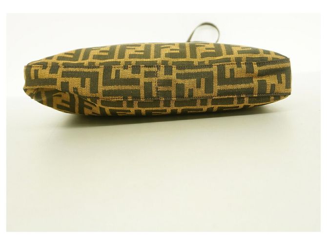 Bolsa de ombro Fendi Zucca em nylon e canvas Marrom - vista 3