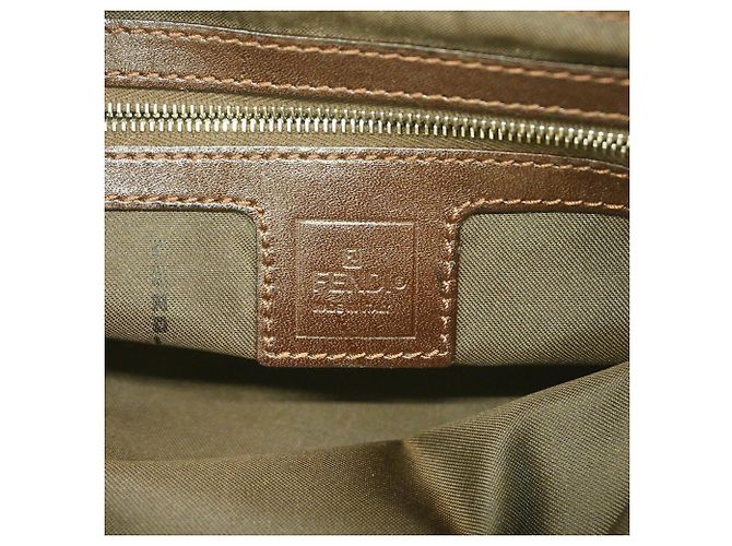 Bolsa de ombro Fendi Zucca em nylon e canvas Marrom - vista 5