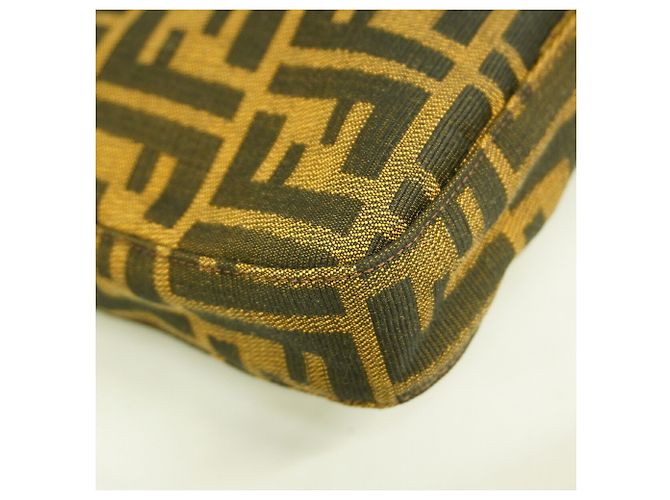 Bolsa de ombro Fendi Zucca em nylon e canvas Marrom - vista 6