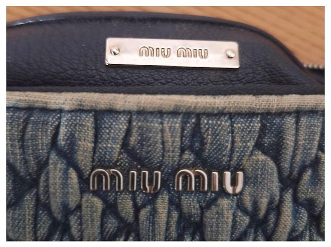 Miu Miu blue denim shoulder bag adorned with crystals - view 10