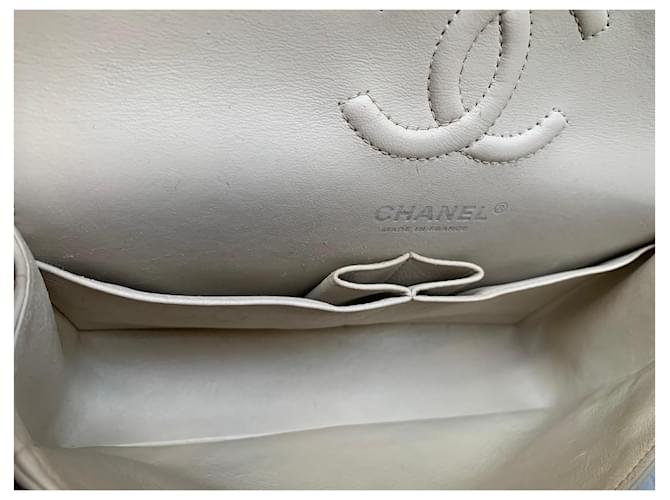 Borsa a tracolla Chanel Timeless Classique Chevron Medium Beige - vista 10