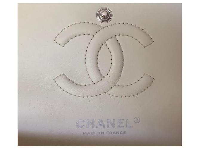Borsa a tracolla Chanel Timeless Classique Chevron Medium Beige - vista 9