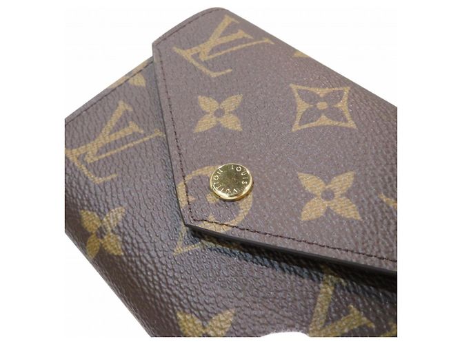 Louis Vuitton Portefeuille Victorine Tri-fold Wallet Marrone Monogramma - vista 8