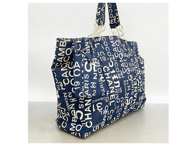 Chanel Tote Bag aus Navy-Canvas Marineblau - Ansicht 2