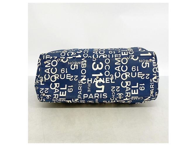 Chanel Tote Bag aus Navy-Canvas Marineblau - Ansicht 3