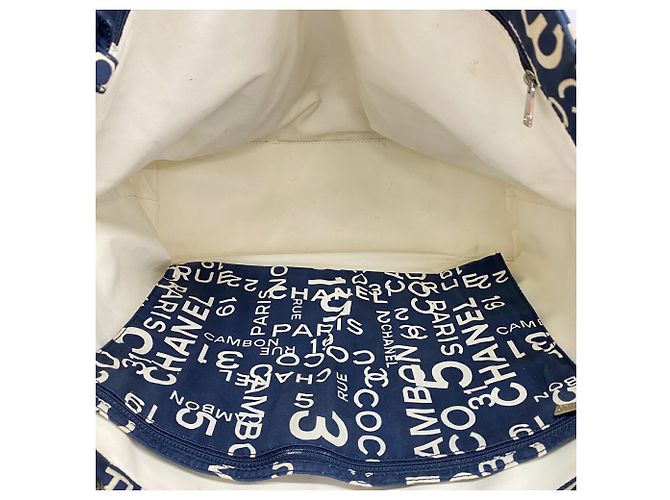 Chanel Tote Bag aus Navy-Canvas Marineblau - Ansicht 4