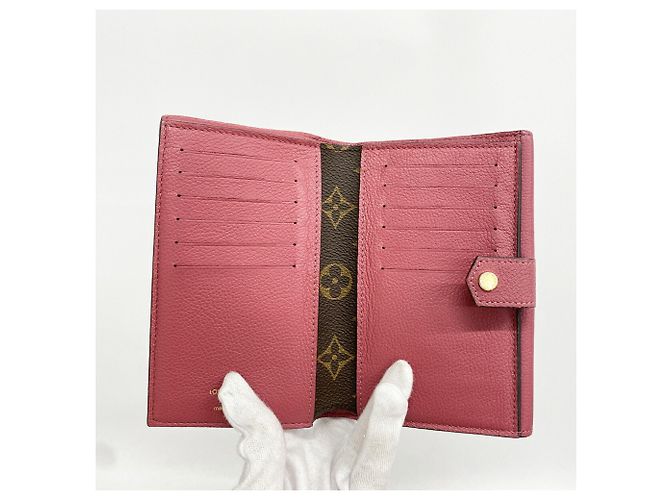Louis Vuitton Monogram Portefeuille Pallas Compact Wallet Marrone Viola scuro - vista 3