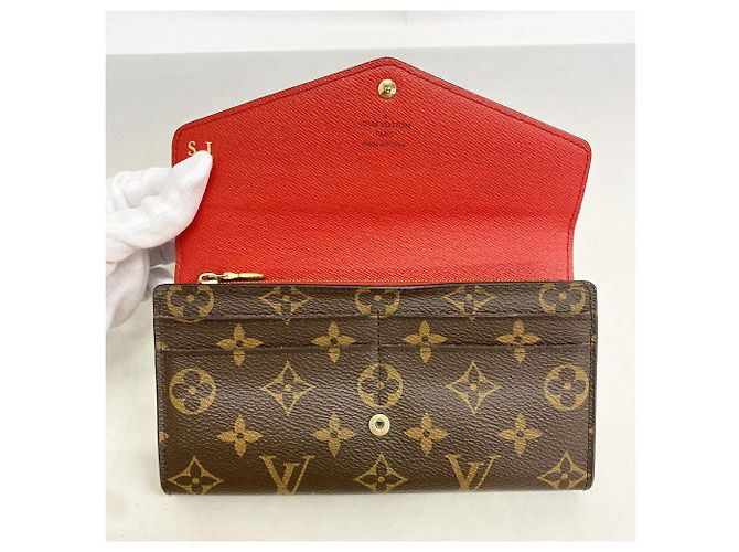 Louis Vuitton Monogram Portefeuille Sarah Long Wallet Red - view 10