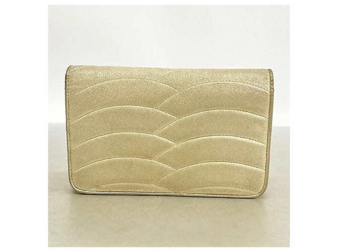 Portafoglio a tracolla in pelle dorata Chanel D'oro - vista 11