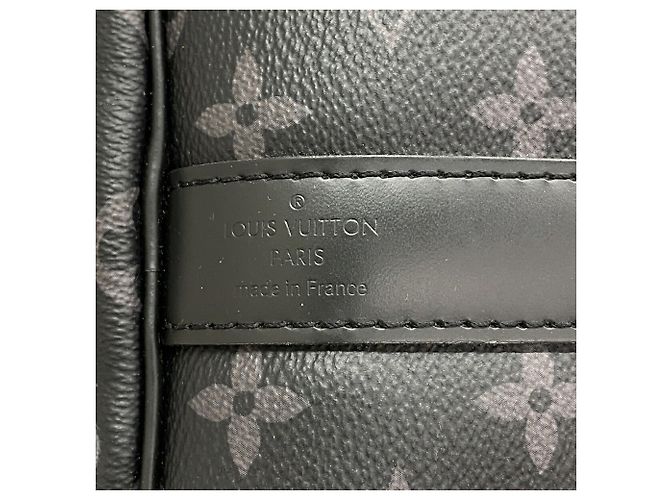 Louis Vuitton Boston Monogram Eclipse Keepall Bandoulière 55 Nero - vista 5