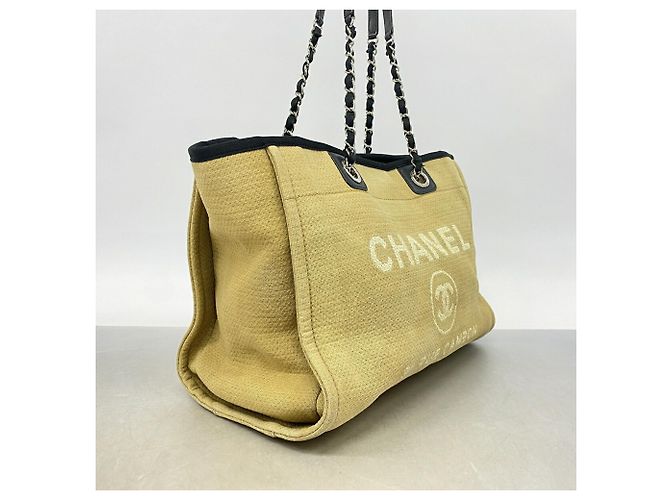 Chanel Deauville Chain Tote Bag Black Beige - view 2