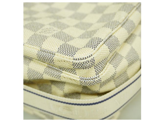 Borsa a tracolla Louis Vuitton Damier Azur Naviglio Bianco - vista 6