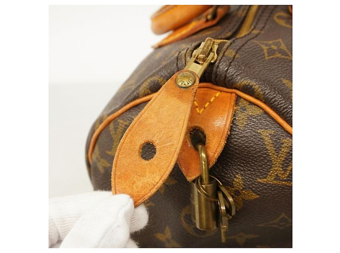 Borsa Louis Vuitton Monogram Speedy 30 Marrone - vista 9