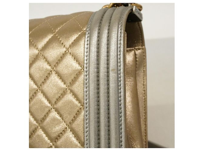 Borsa a tracolla Chanel Boy Chain Argento D'oro - vista 7