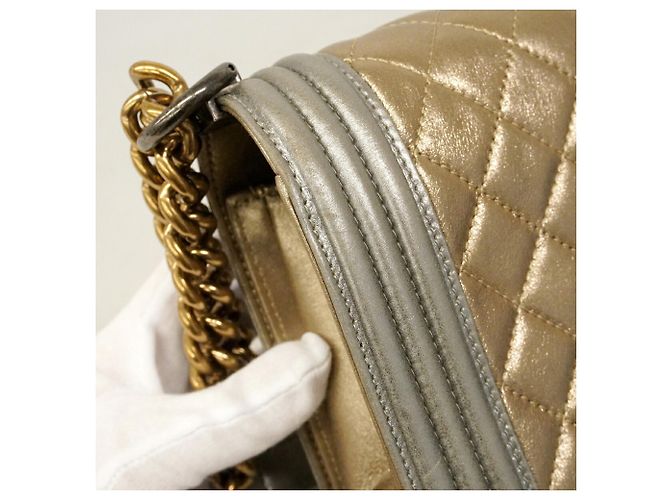 Borsa a tracolla Chanel Boy Chain Argento D'oro - vista 8