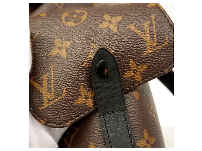 Zaino Louis Vuitton Monogram Macassar Christopher MM Marrone - vista 8