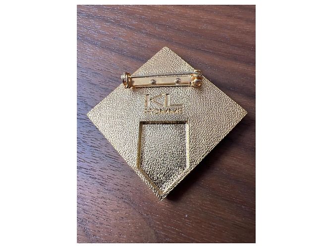 Karl Lagerfeld Spilla geometrica color oro D'oro - vista 3