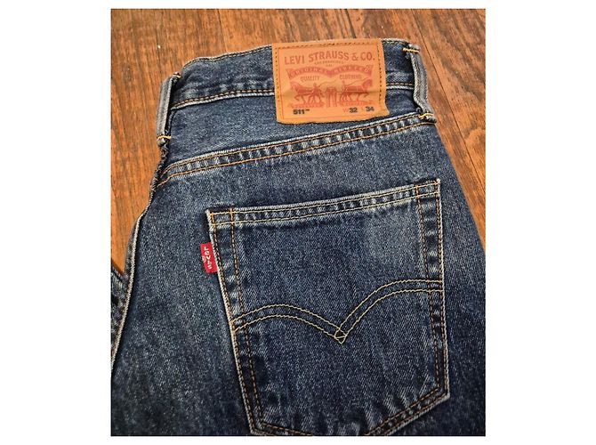 jeans Levi's 511 slim blu w32 l34 denim uomo - vista 3