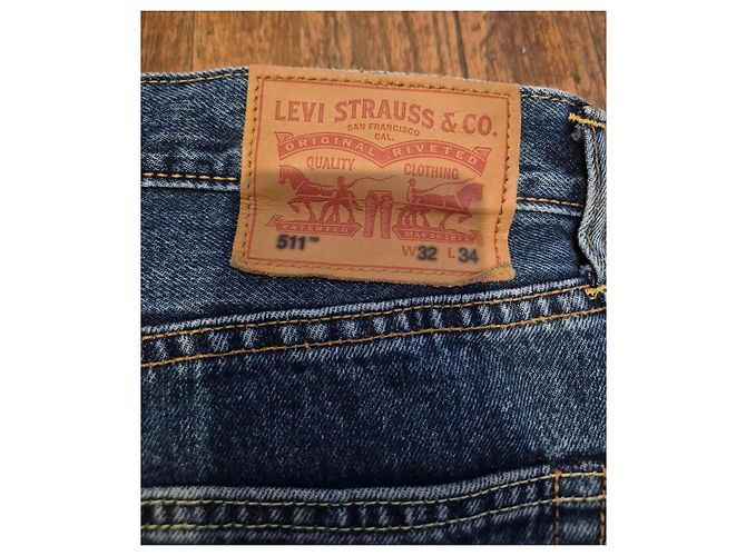 jeans Levi's 511 slim blu w32 l34 denim uomo - vista 4