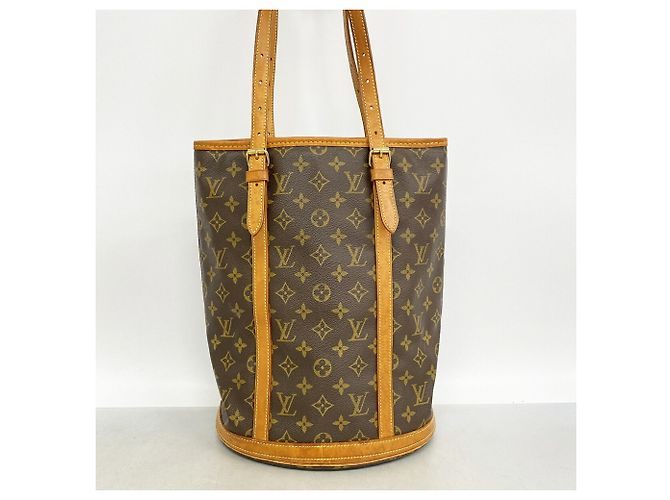Borsa Tote Louis Vuitton Monogram Bucket GM Marrone - vista 12