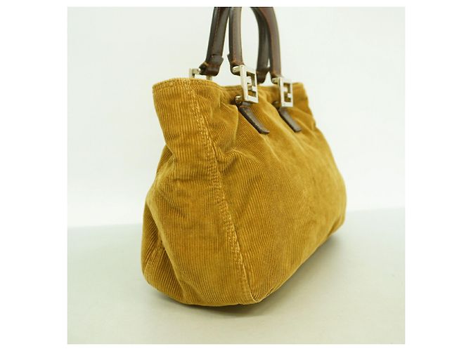 Borsa Fendi in velluto a coste ocra Rosso - vista 2