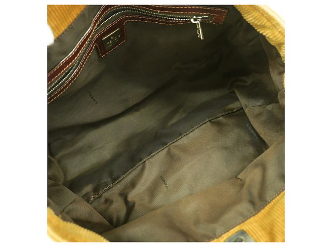 Borsa Fendi in velluto a coste ocra Rosso - vista 4