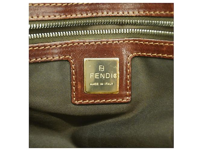 Borsa Fendi in velluto a coste ocra Rosso - vista 5