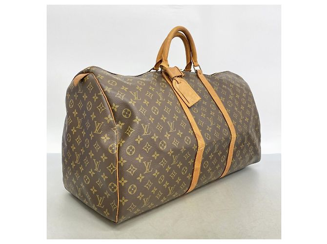 Louis Vuitton Brown Boston Monogram Keepall 60 Marrone - vista 2