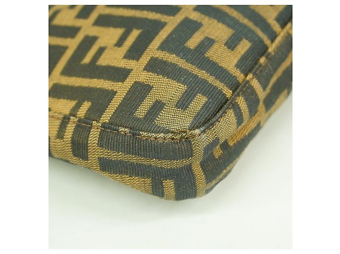 Borsa a tracolla Fendi Zucca in nylon e canvas Marrone - vista 10