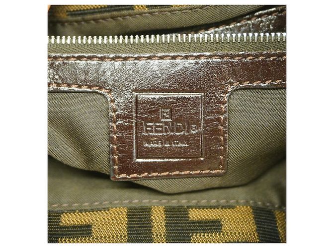 Borsa a tracolla Fendi Zucca in nylon e canvas Marrone - vista 5