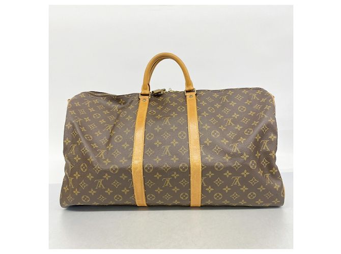 Louis Vuitton Boston Monogram Keepall Bandoulière 55 Marrone - vista 13