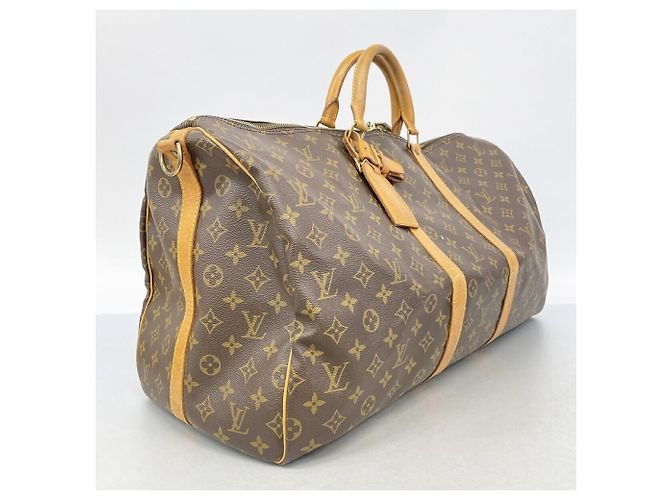 Louis Vuitton Boston Monogram Keepall Bandoulière 55 Marrone - vista 2