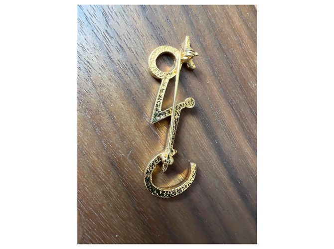 Giorgio Armani Brosche mit Initialen Golden - Ansicht 2
