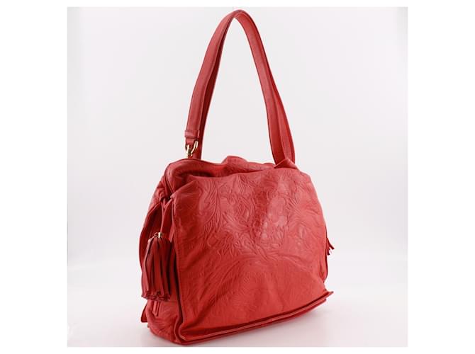 Loewe Flamenco Leather Medium Rosso - vista 2