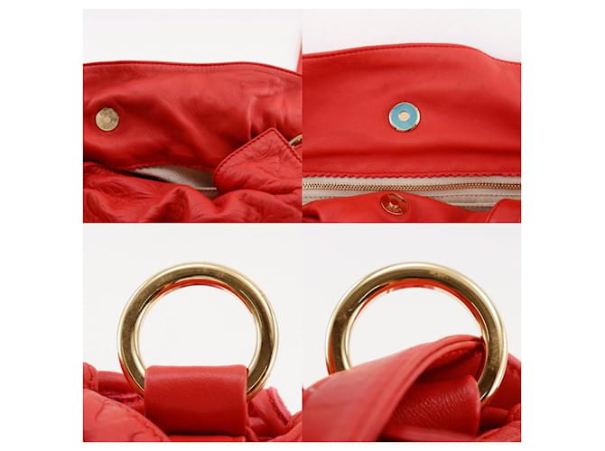 Loewe Flamenco Leather Medium Rosso - vista 7