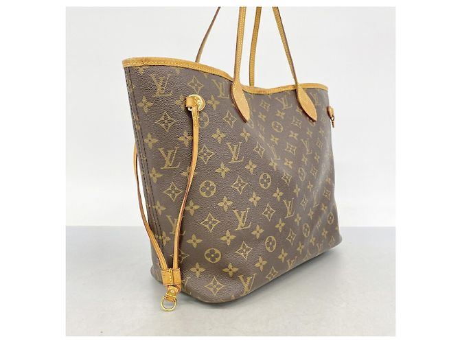 Borsa Tote Louis Vuitton Monogram Neverfull MM Marrone Fuschia - vista 2