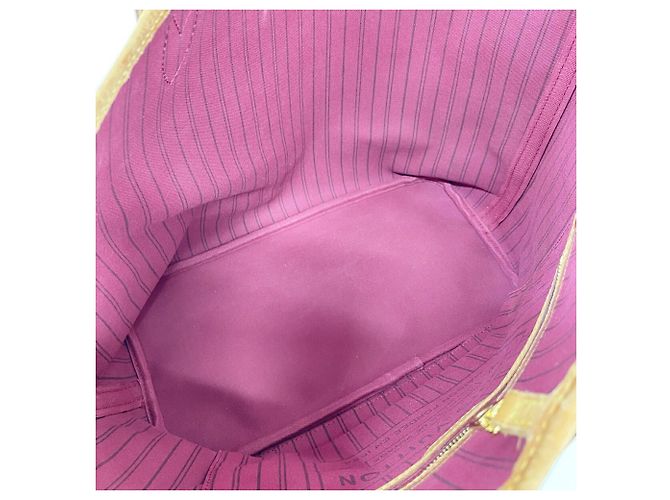 Borsa Tote Louis Vuitton Monogram Neverfull MM Marrone Fuschia - vista 4