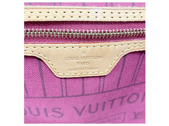 Borsa Tote Louis Vuitton Monogram Neverfull MM Marrone Fuschia - vista 5