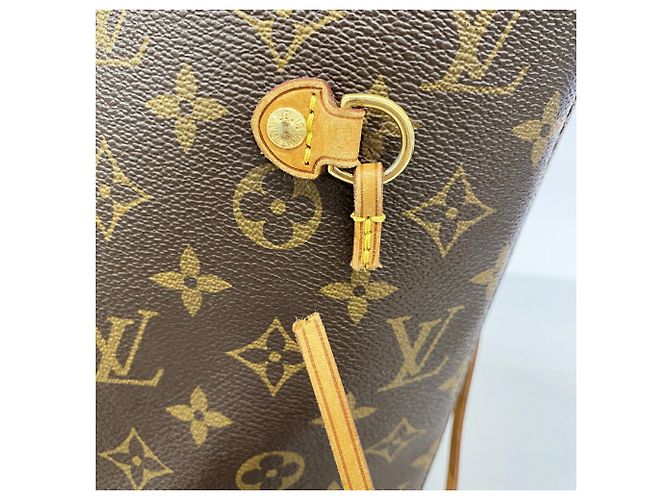 Borsa Tote Louis Vuitton Monogram Neverfull MM Marrone Fuschia - vista 6