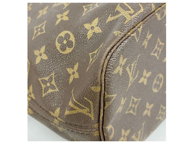 Borsa Tote Louis Vuitton Monogram Neverfull MM Marrone Fuschia - vista 8