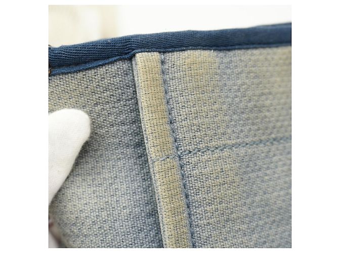 Chanel Deauville Canvas Chain Tote Bag Blau - Ansicht 10