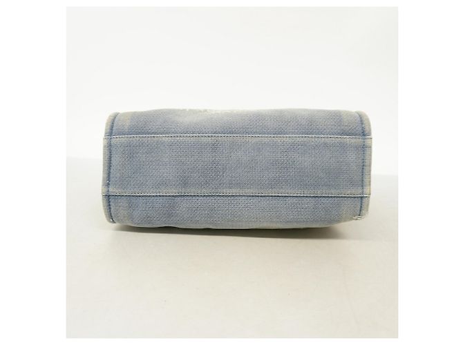 Chanel Deauville Canvas Chain Tote Bag Blau - Ansicht 3