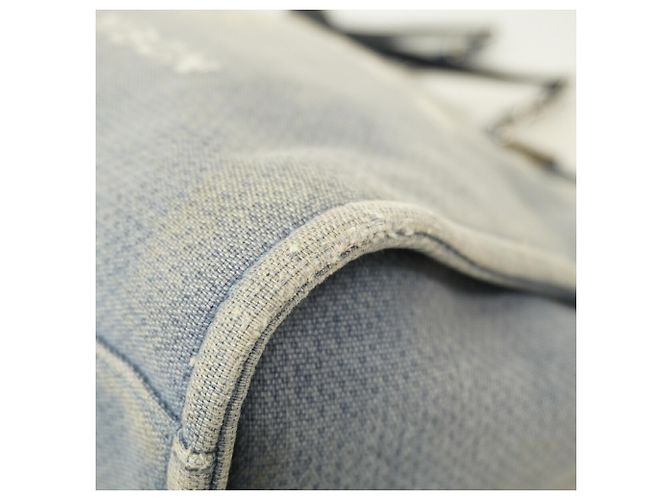 Chanel Deauville Canvas Chain Tote Bag Blau - Ansicht 7
