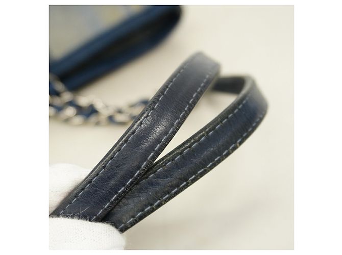 Chanel Deauville Canvas Chain Tote Bag Blau - Ansicht 8