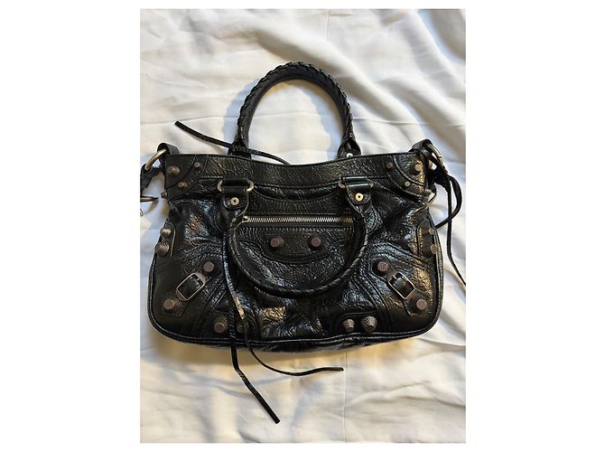 Borsa City Balenciaga in pelle nera con borchie Nero - vista 2