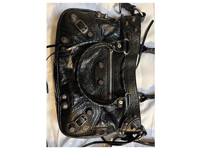 Borsa City Balenciaga in pelle nera con borchie Nero - vista 4