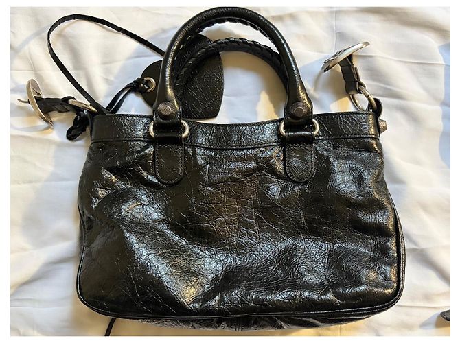 Borsa City Balenciaga in pelle nera con borchie Nero - vista 9