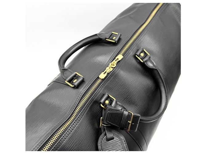 Borsa da viaggio Louis Vuitton Keepall 60 in pelle Epi Nero - vista 12